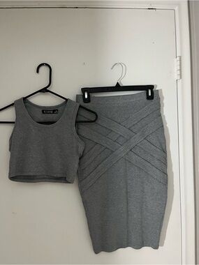 Gray two piece matching